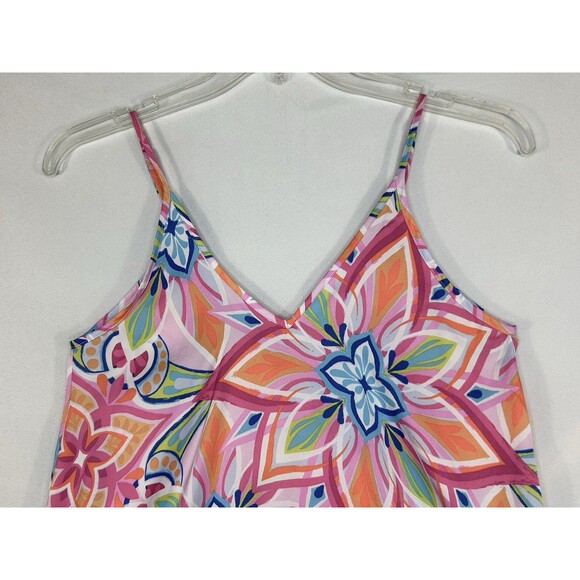 Van Winkle & Co Maxi Dress Side Seam Tropical Floral Beach Bright Colorful Sz S - Picture 2 of 9